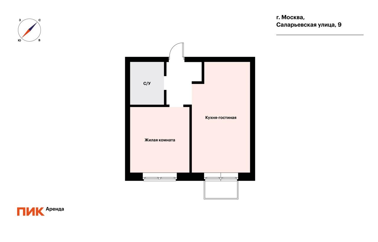1-к. квартира, 39 м², 69 800 ₽/мес — фото № 20
