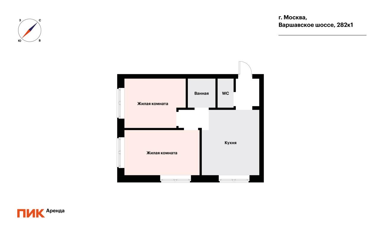 2-к. квартира, 50.9 м², 65 000 ₽/мес — фото № 21