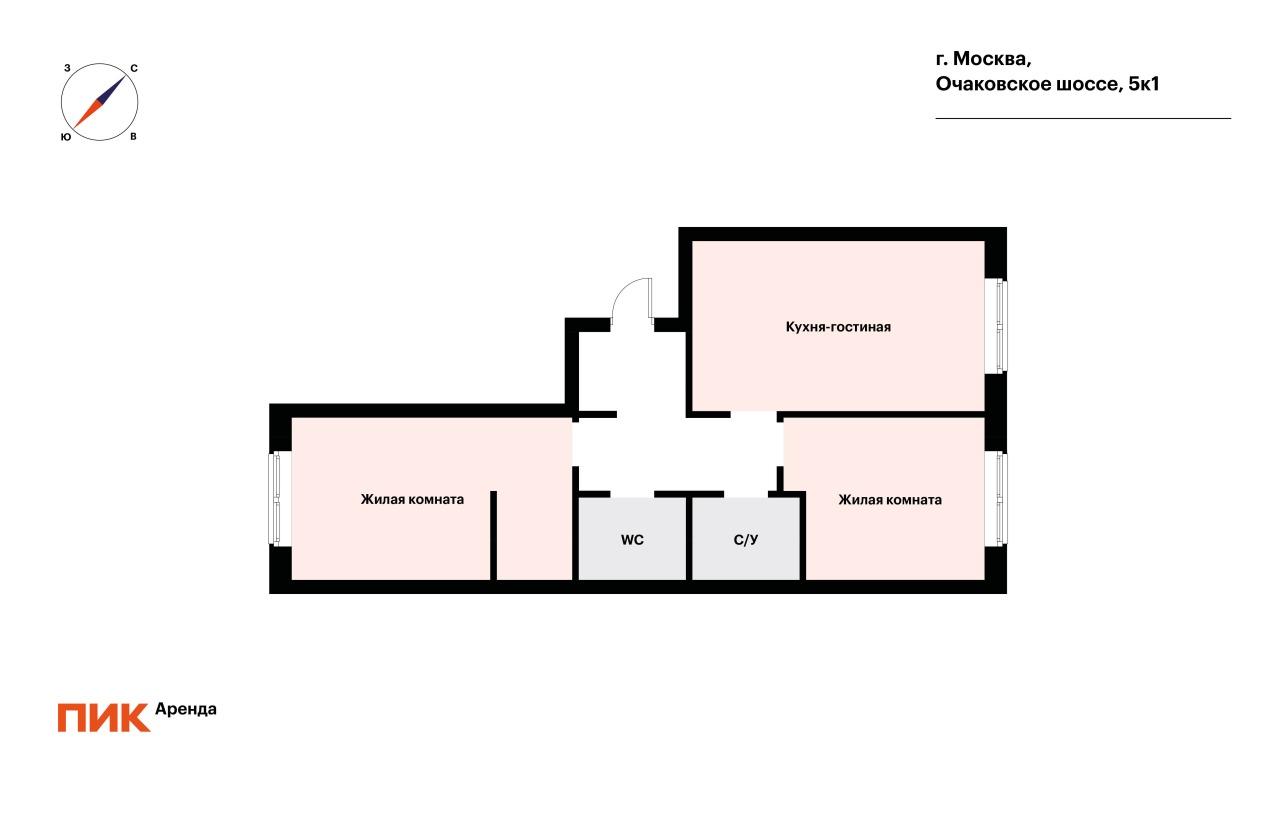 2-к. квартира, 63.9 м², 149 200 ₽/мес — фото № 23