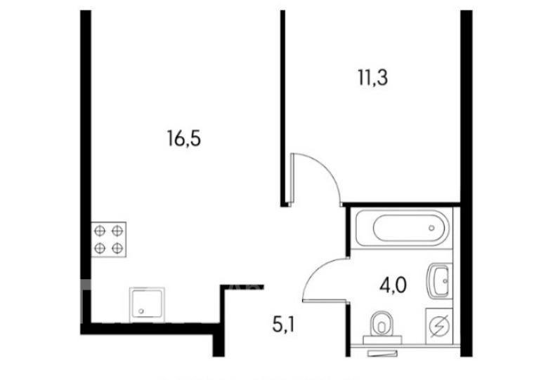 1-к. квартира, 39 м², 73 900 ₽/мес — фото № 19