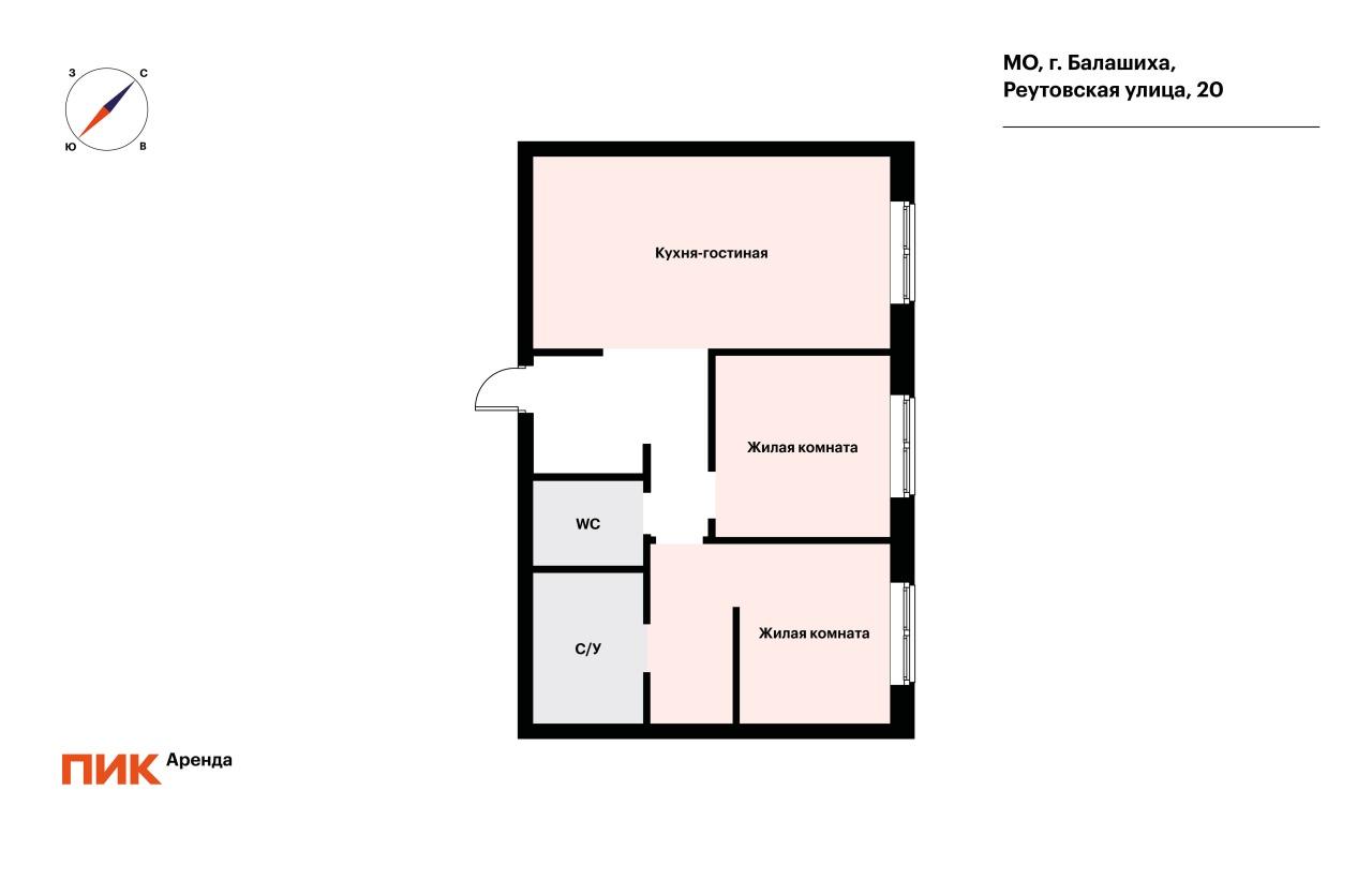 2-к. квартира, 58.7 м², 68 000 ₽/мес — фото № 25