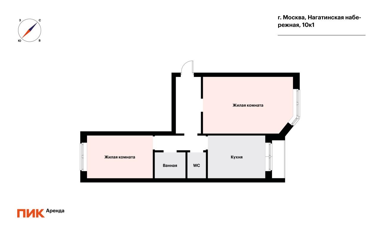 2-к. квартира, 66.3 м², 115 200 ₽/мес — фото № 26