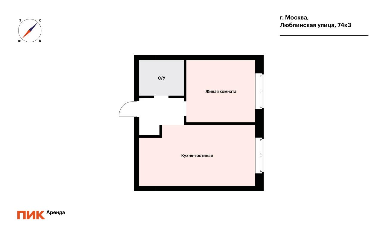1-к. квартира, 35 м², 69 800 ₽/мес — фото № 17