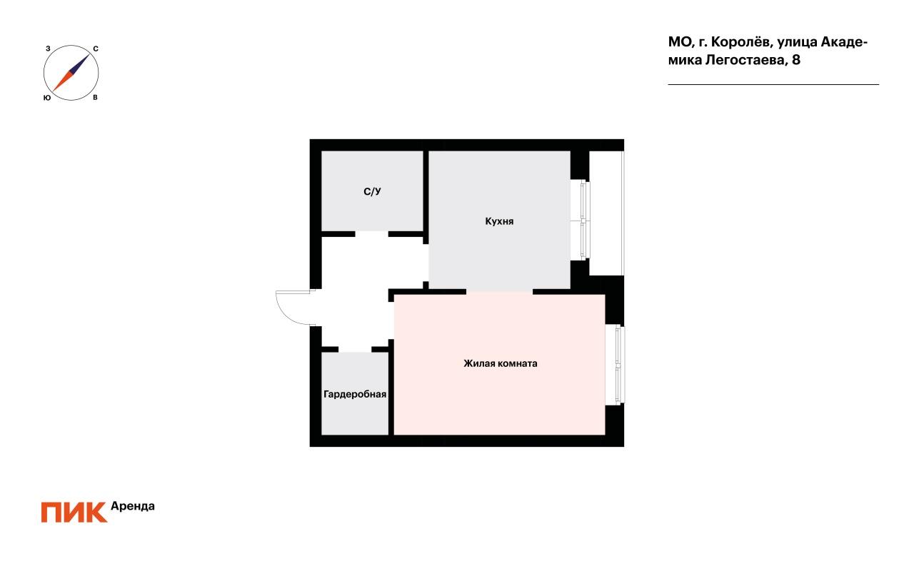 студия, 26.7 м², 45 000 ₽/мес — фото № 19