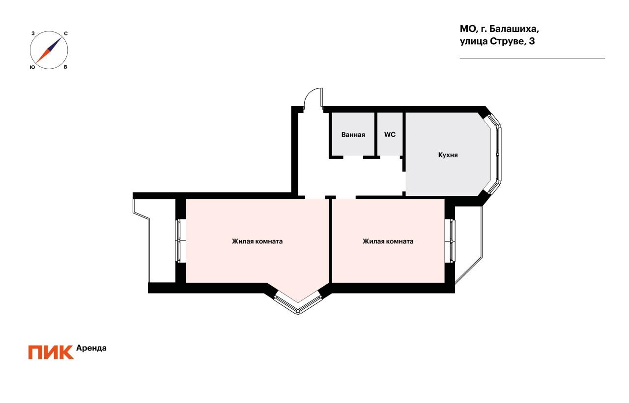 2-к. квартира, 59 м², 50 000 ₽/мес — фото № 20