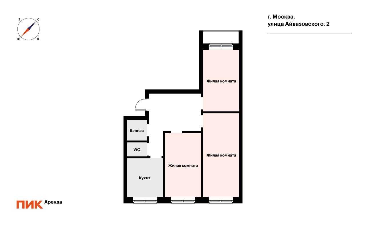 3-к. квартира, 74.6 м², 89 500 ₽/мес — фото № 27