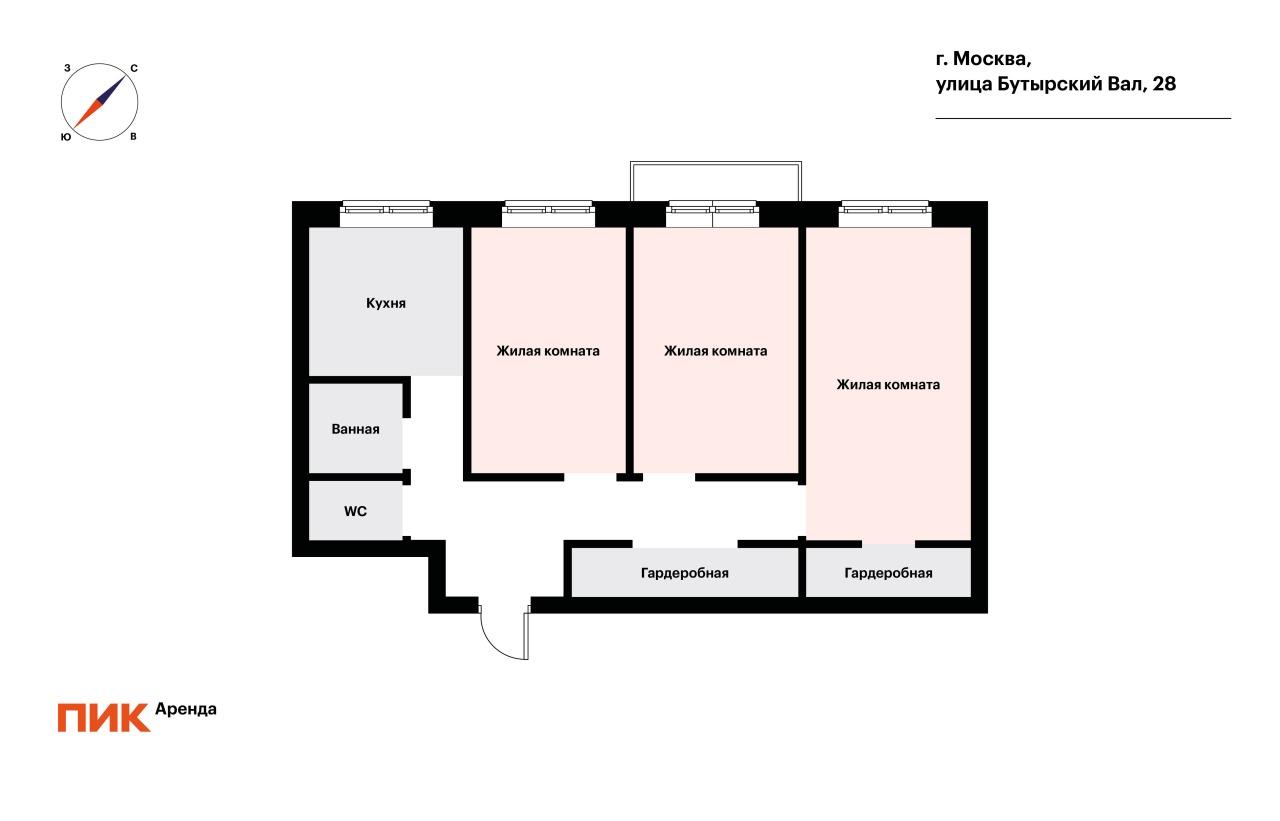 3-к. квартира, 54.6 м², 110 000 ₽/мес — фото № 21