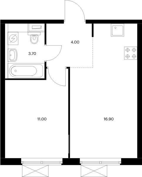 1-к. квартира, 35.6 м², 82 000 ₽/мес — фото № 22