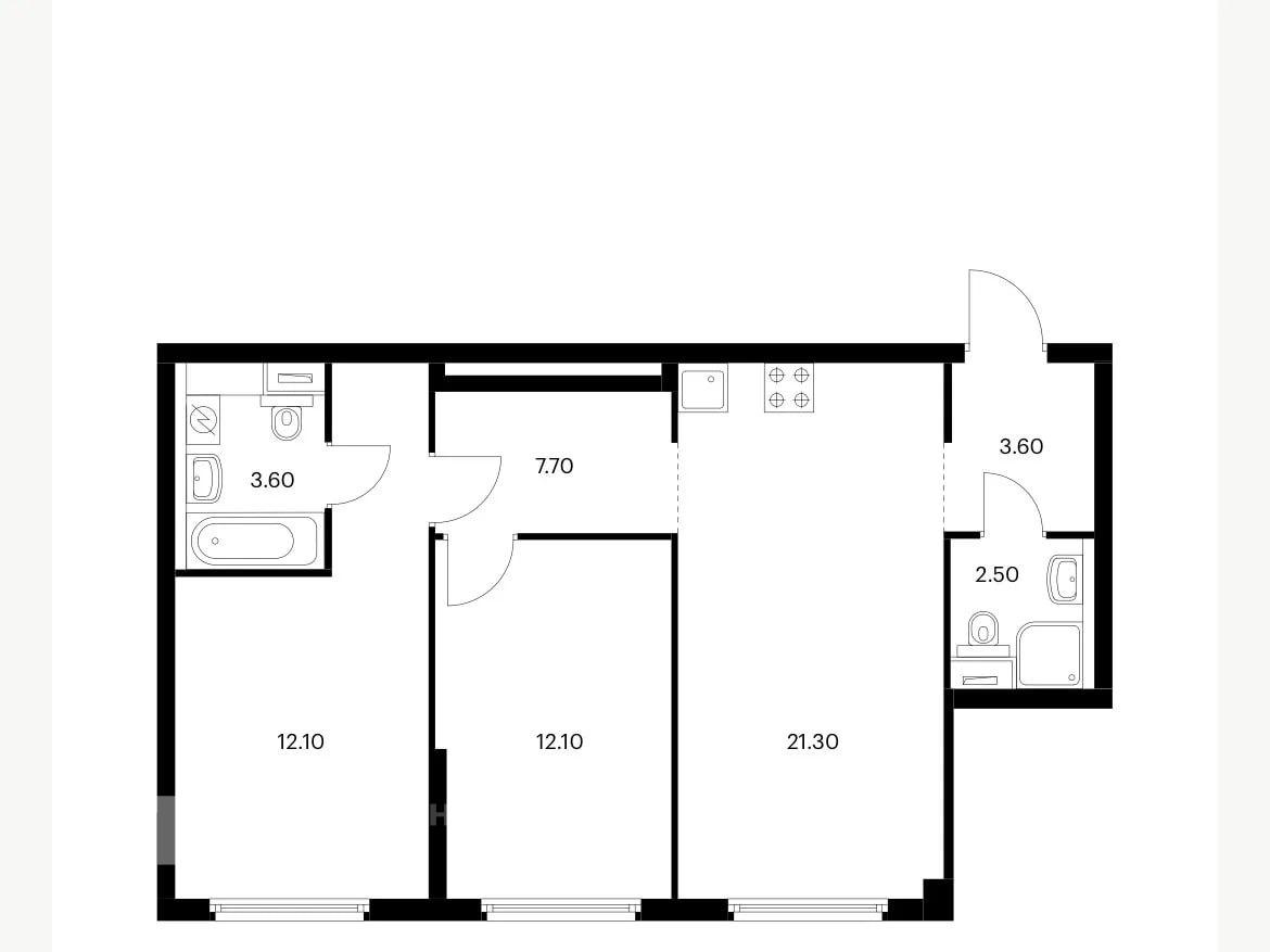 2-к. квартира, 62 м², 108 500 ₽/мес — фото № 17
