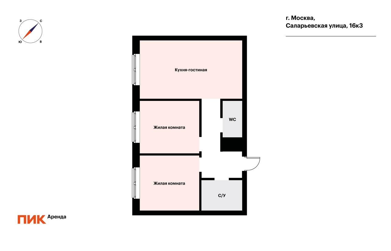 2-к. квартира, 61 м², 82 000 ₽/мес — фото № 21