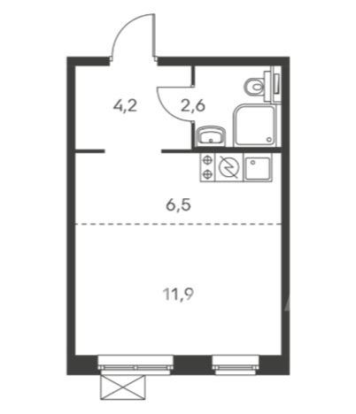 студия, 19.5 м², 67 000 ₽/мес — фото № 17