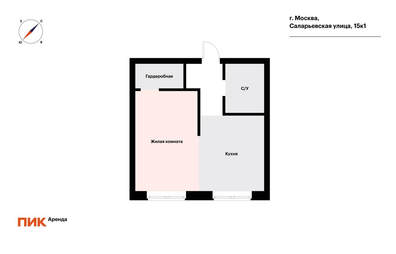 1-к. квартира, 33.6 м², 70 900 ₽/мес — фото № 16