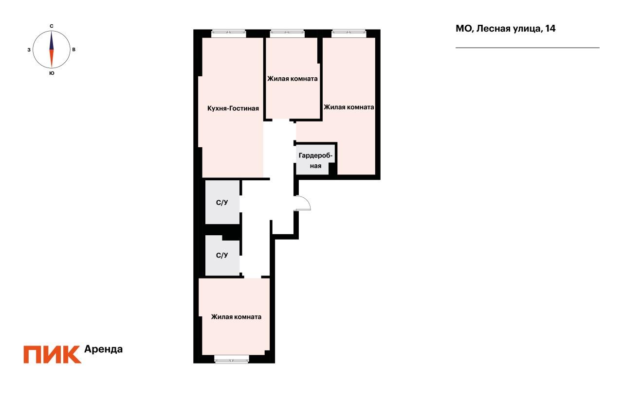 4-к. квартира, 75 м², 70 000 ₽/мес — фото № 22
