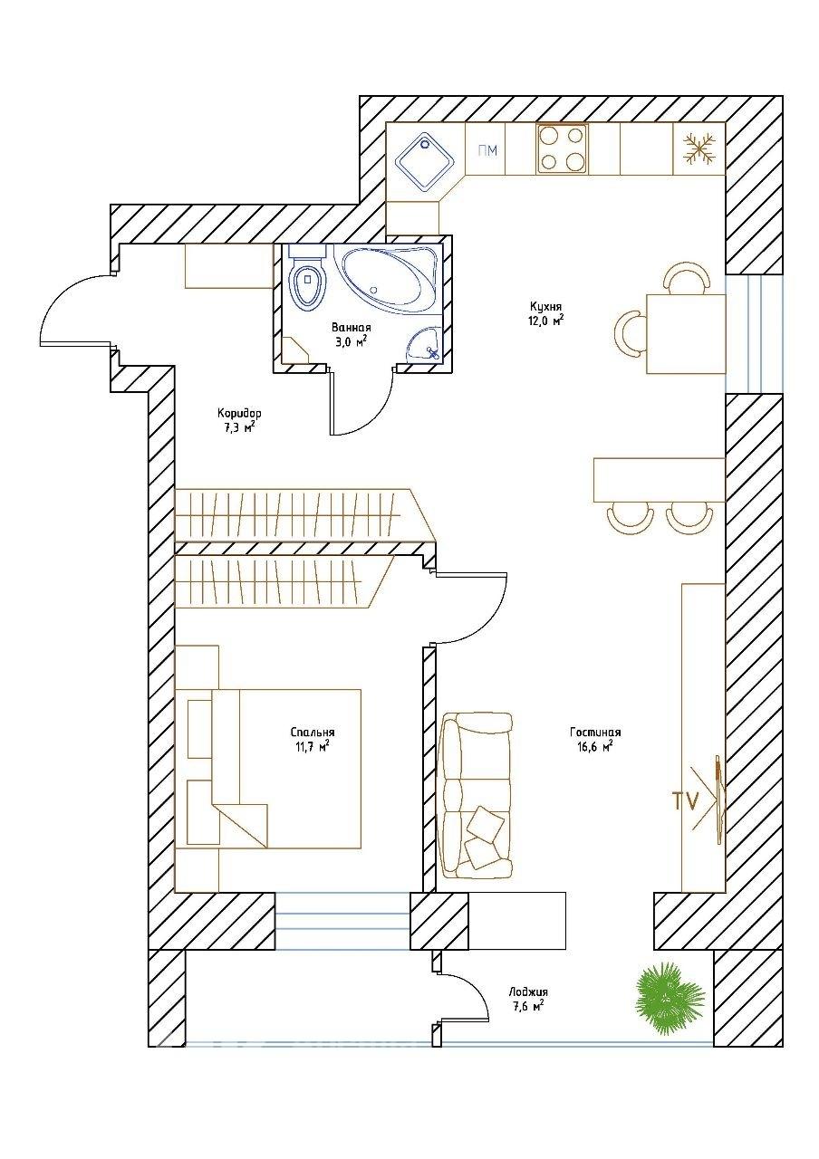 2-к. квартира, 58.2 м², 71 300 ₽/мес — фото № 21