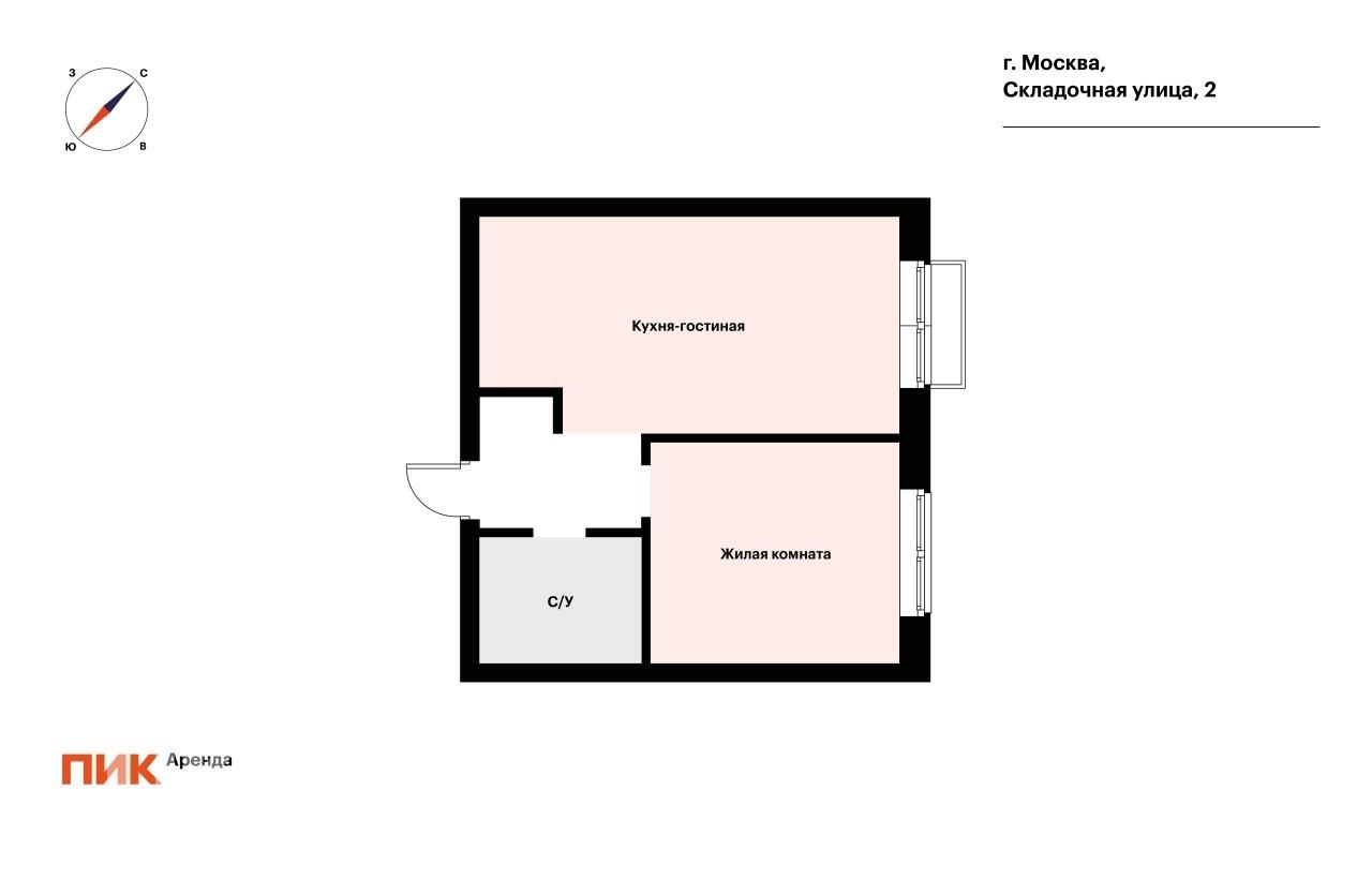 2-к. квартира, 36.1 м², 88 200 ₽/мес — фото № 17 2-к. квартира, 36.1 м², 88 200 ₽/мес — фото № 17