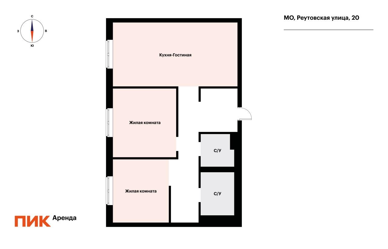 2-к. квартира, 55.5 м², 69 800 ₽/мес — фото № 24 2-к. квартира, 55.5 м², 69 800 ₽/мес — фото № 24