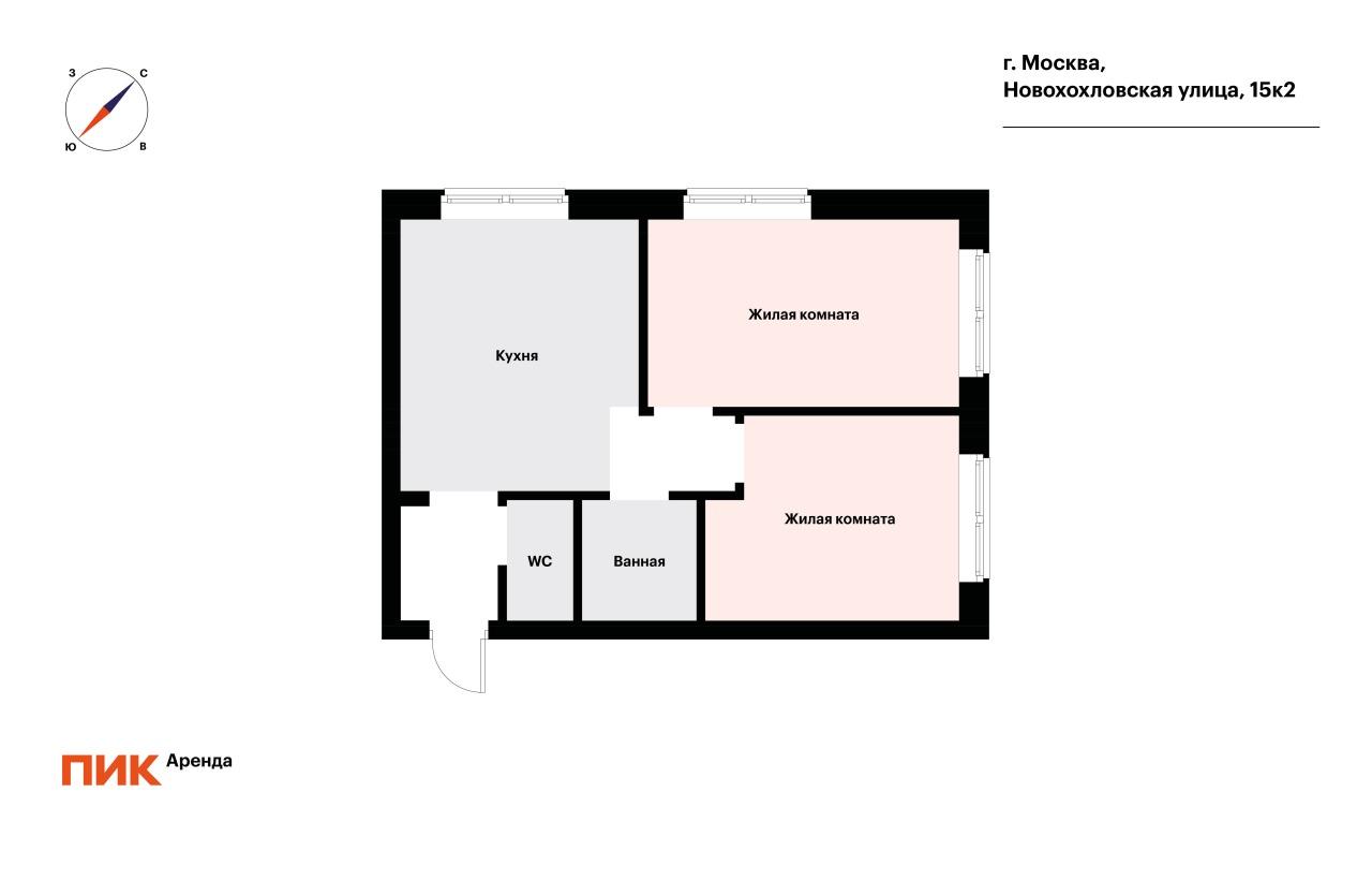 2-к. квартира, 45.7 м², 100 500 ₽/мес — фото № 20 2-к. квартира, 45.7 м², 100 500 ₽/мес — фото № 20