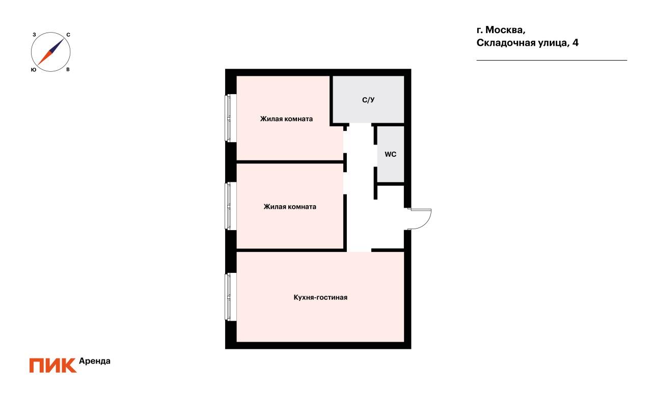 2-к. квартира, 59.2 м², 125 500 ₽/мес — фото № 23 2-к. квартира, 59.2 м², 125 500 ₽/мес — фото № 23