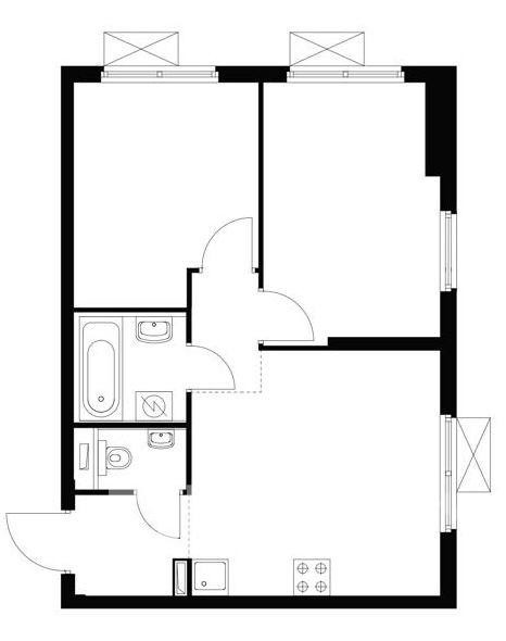 2-к. квартира, 46 м², 71 900 ₽/мес — фото № 1 2-к. квартира, 46 м², 71 900 ₽/мес — фото № 1