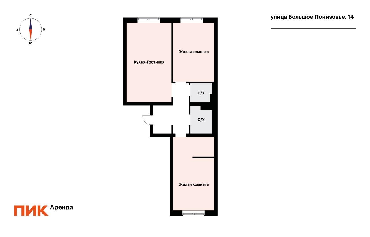 2-к. квартира, 69.1 м², 107 300 ₽/мес — фото № 26 2-к. квартира, 69.1 м², 107 300 ₽/мес — фото № 26