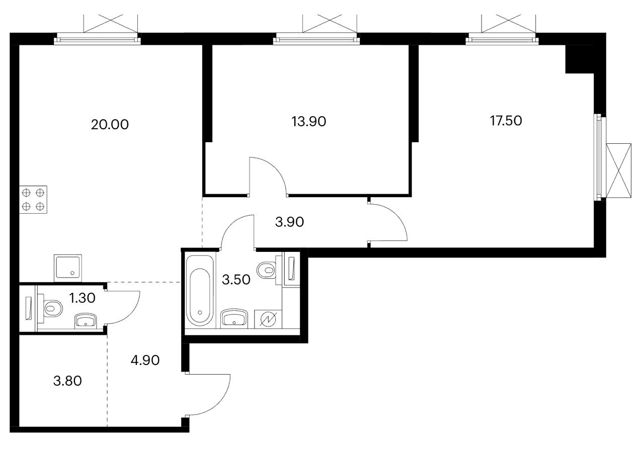2-к. квартира, 71 м², 166 900 ₽/мес — фото № 30 2-к. квартира, 71 м², 166 900 ₽/мес — фото № 30