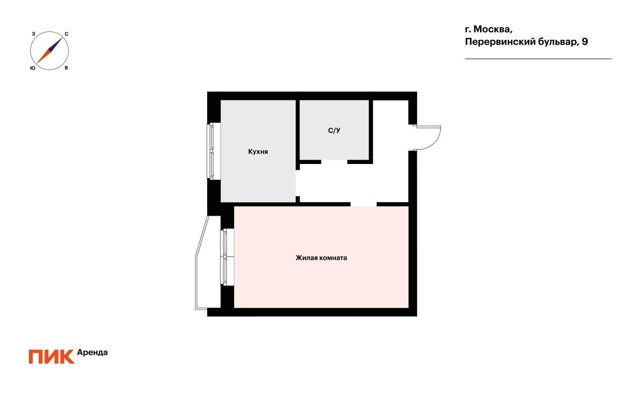 1-к. квартира, 38.1 м², 48 000 ₽/мес — фото № 16 1-к. квартира, 38.1 м², 48 000 ₽/мес — фото № 16