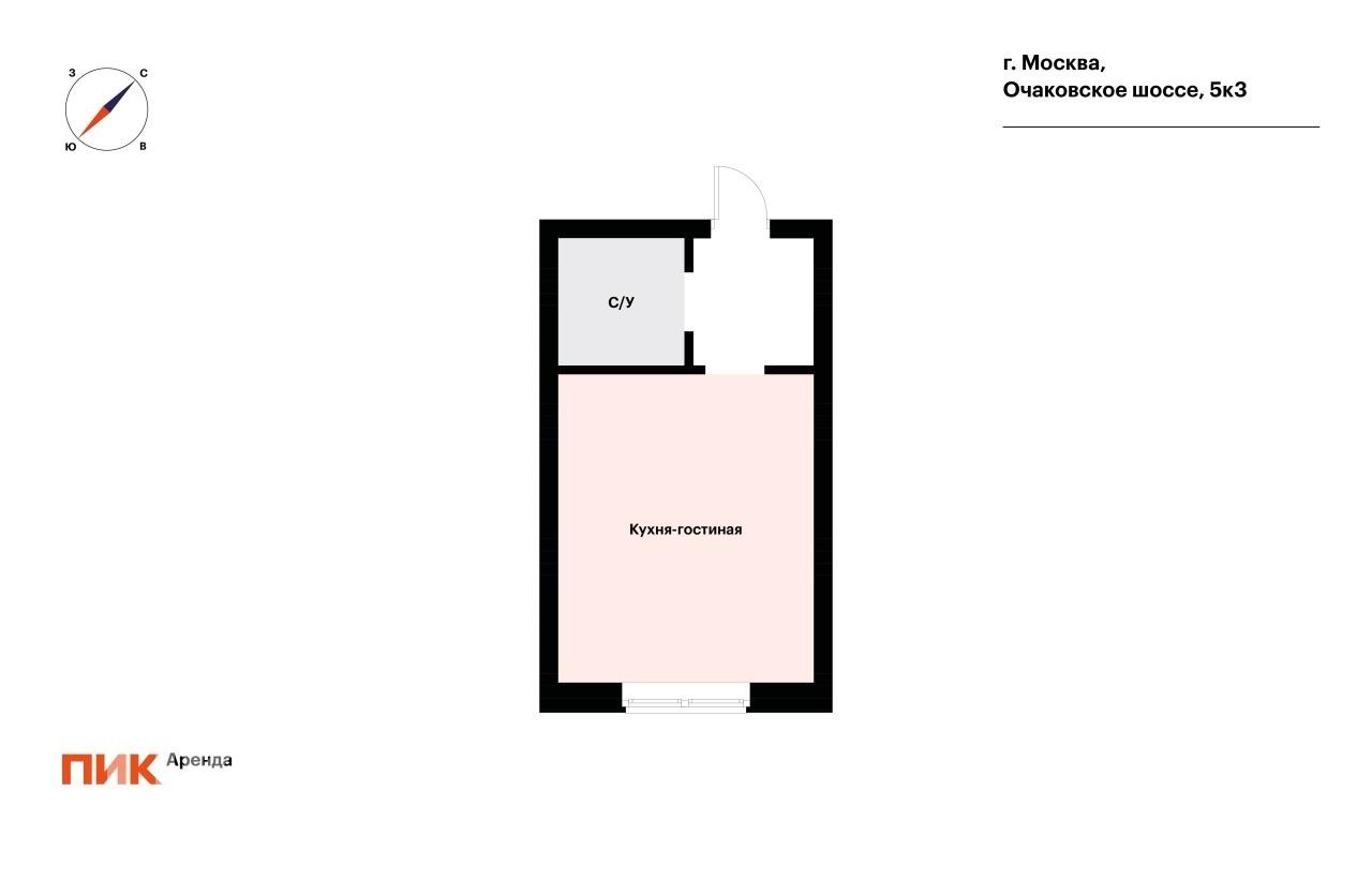 студия, 23.4 м², 72 400 ₽/мес — фото № 19 студия, 23.4 м², 72 400 ₽/мес — фото № 19