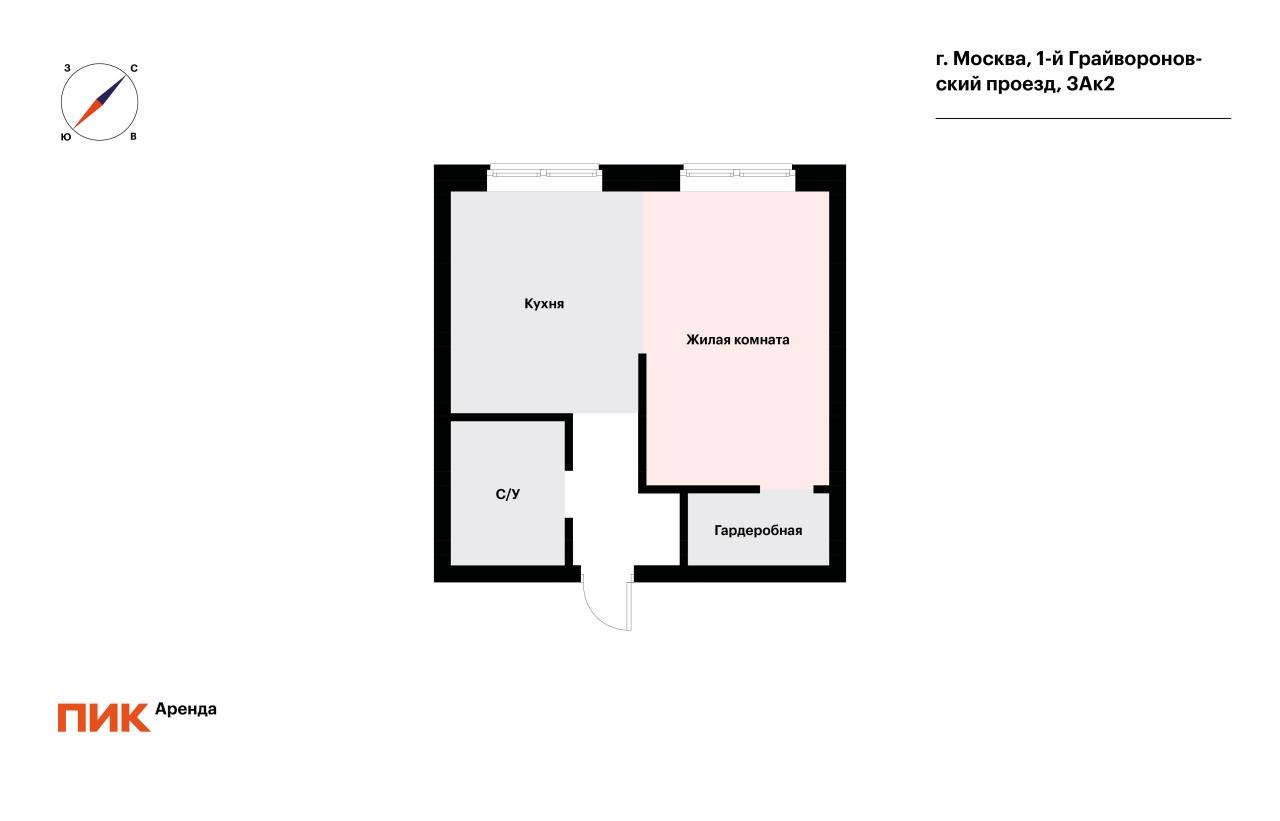 студия, 31.9 м², 60 000 ₽/мес — фото № 20 студия, 31.9 м², 60 000 ₽/мес — фото № 20