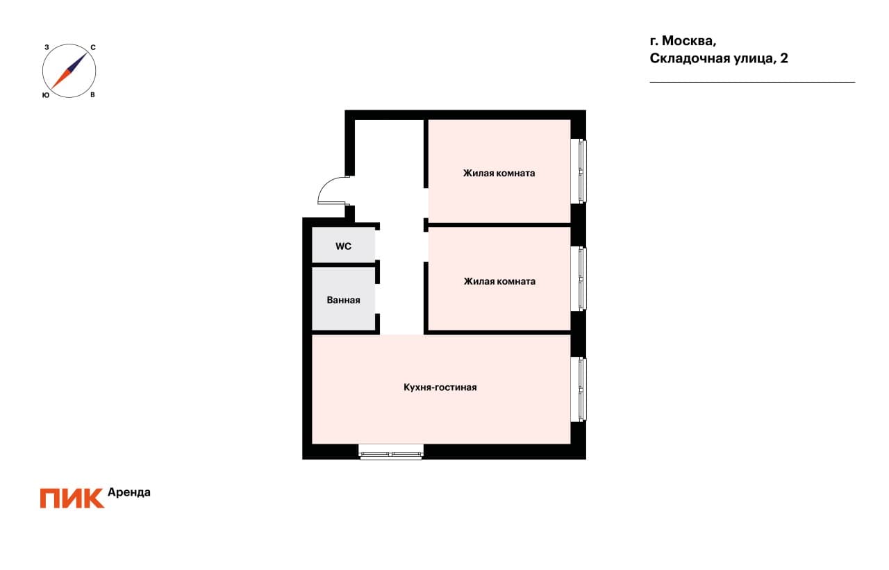 3-к. квартира, 61.3 м², 124 600 ₽/мес — фото № 20 3-к. квартира, 61.3 м², 124 600 ₽/мес — фото № 20