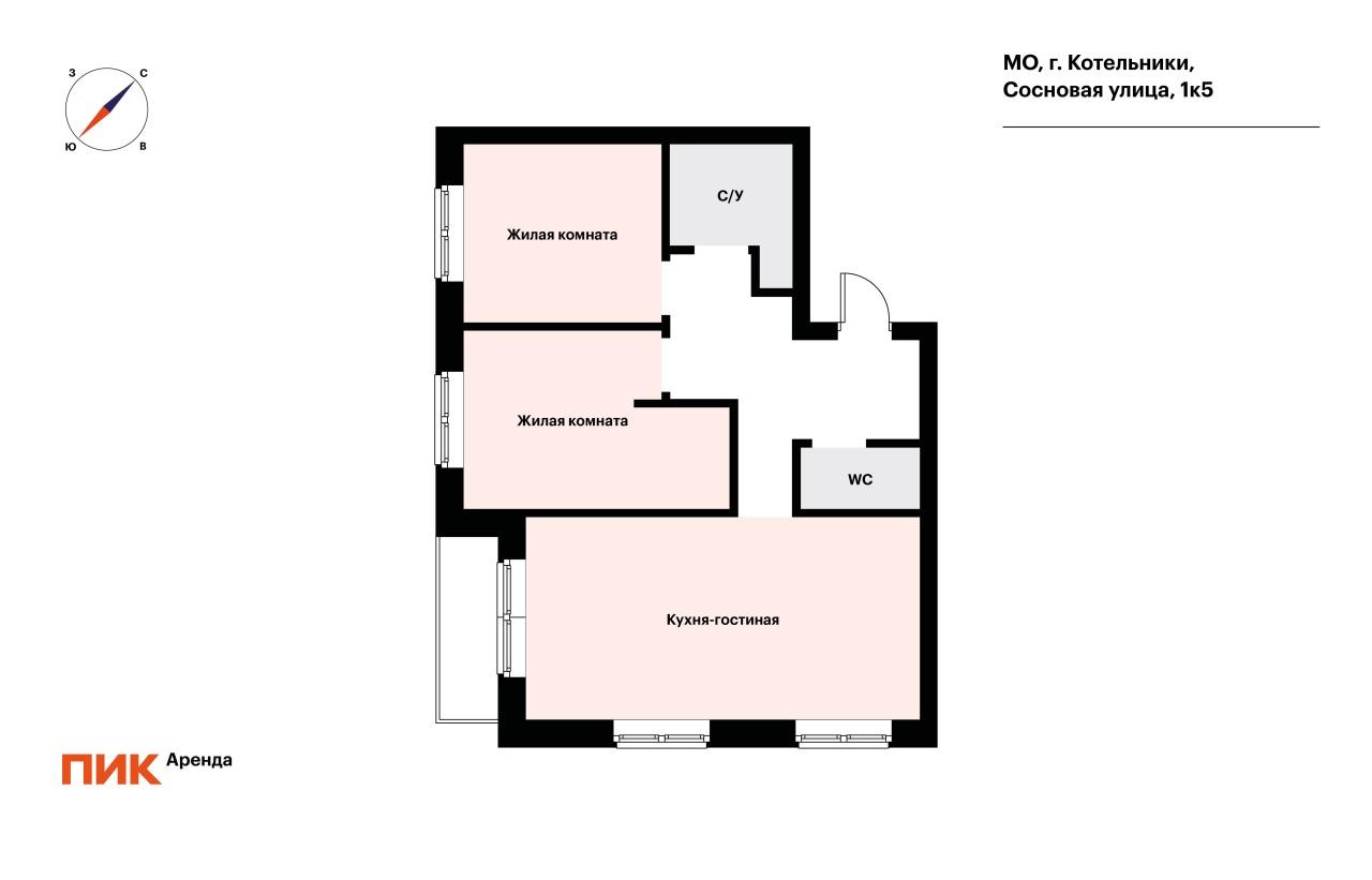 3-к. квартира, 74.4 м², 80 000 ₽/мес — фото № 23 3-к. квартира, 74.4 м², 80 000 ₽/мес — фото № 23