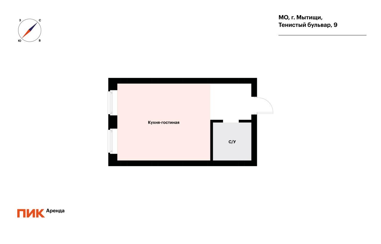 студия, 23 м², 40 600 ₽/мес — фото № 19 студия, 23 м², 40 600 ₽/мес — фото № 19