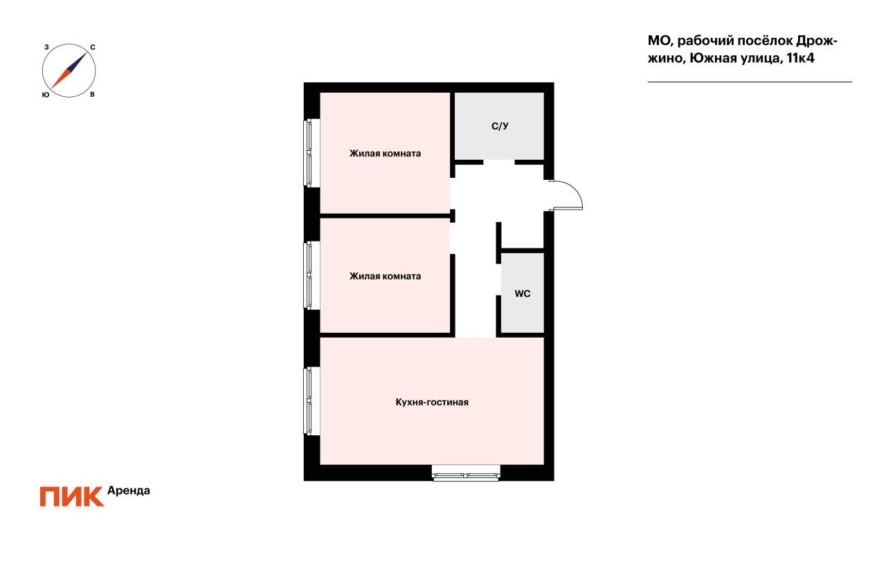 2-к. квартира, 59.2 м², 61 700 ₽/мес — фото № 19 2-к. квартира, 59.2 м², 61 700 ₽/мес — фото № 19