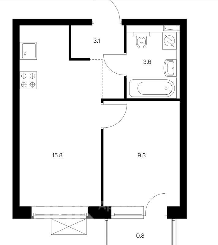1-к. квартира, 31.8 м², 32 400 ₽/мес — фото № 19 1-к. квартира, 31.8 м², 32 400 ₽/мес — фото № 19