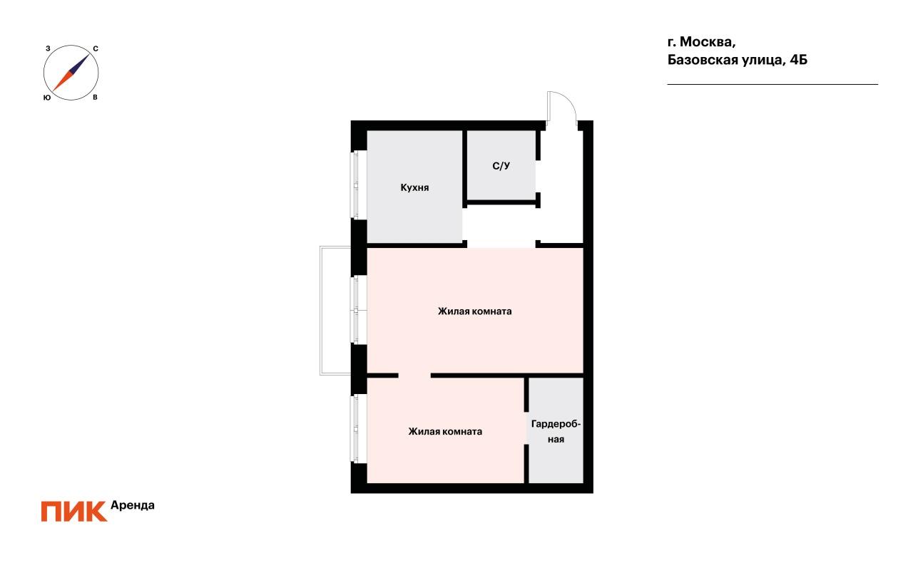 2-к. квартира, 43.7 м², 60 400 ₽/мес — фото № 19 2-к. квартира, 43.7 м², 60 400 ₽/мес — фото № 19