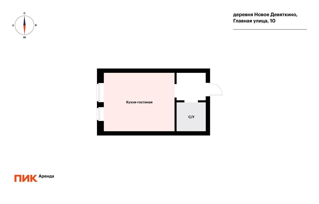 студия, 25 м², 28 600 ₽/мес — фото № 1 студия, 25 м², 28 600 ₽/мес — фото № 1