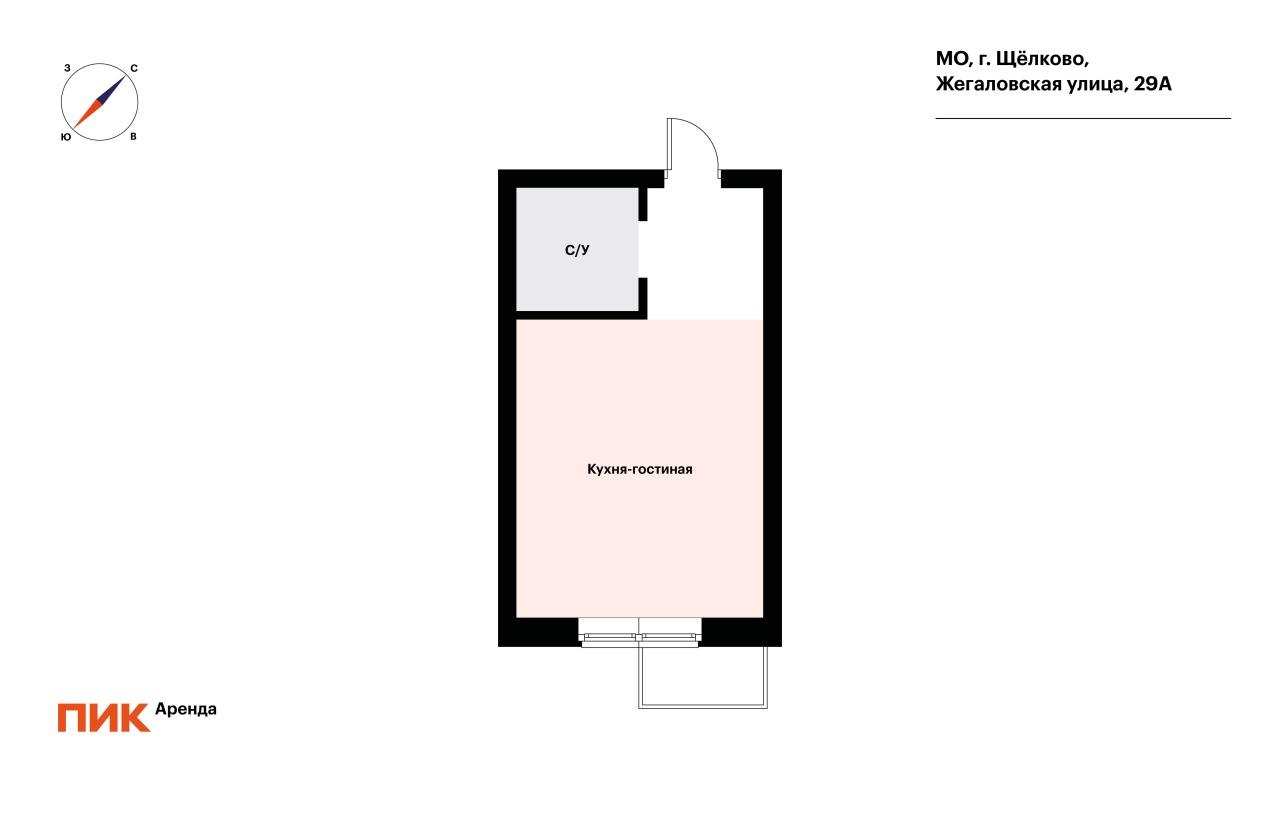 студия, 26.4 м², 27 000 ₽/мес — фото № 17 студия, 26.4 м², 27 000 ₽/мес — фото № 17
