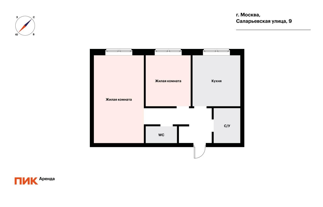 2-к. квартира, 50.4 м², 84 000 ₽/мес — фото № 20 2-к. квартира, 50.4 м², 84 000 ₽/мес — фото № 20