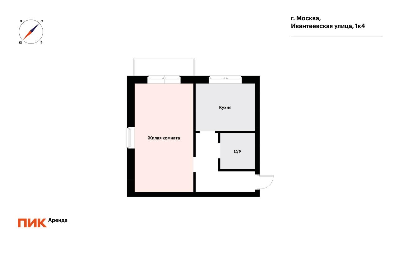 1-к. квартира, 30 м², 48 300 ₽/мес — фото № 22 1-к. квартира, 30 м², 48 300 ₽/мес — фото № 22