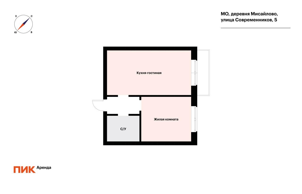 2-к. квартира, 33 м², 40 600 ₽/мес — фото № 17 2-к. квартира, 33 м², 40 600 ₽/мес — фото № 17