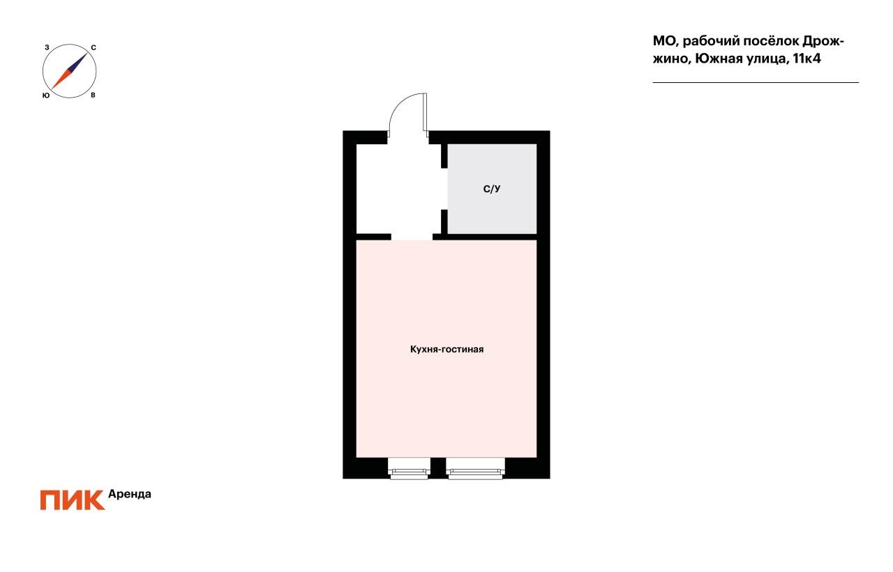студия, 19.7 м², 38 400 ₽/мес — фото № 15 студия, 19.7 м², 38 400 ₽/мес — фото № 15