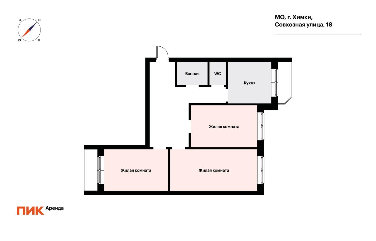 3-к. квартира, 76 м², 83 600 ₽/мес — фото № 30 3-к. квартира, 76 м², 83 600 ₽/мес — фото № 30