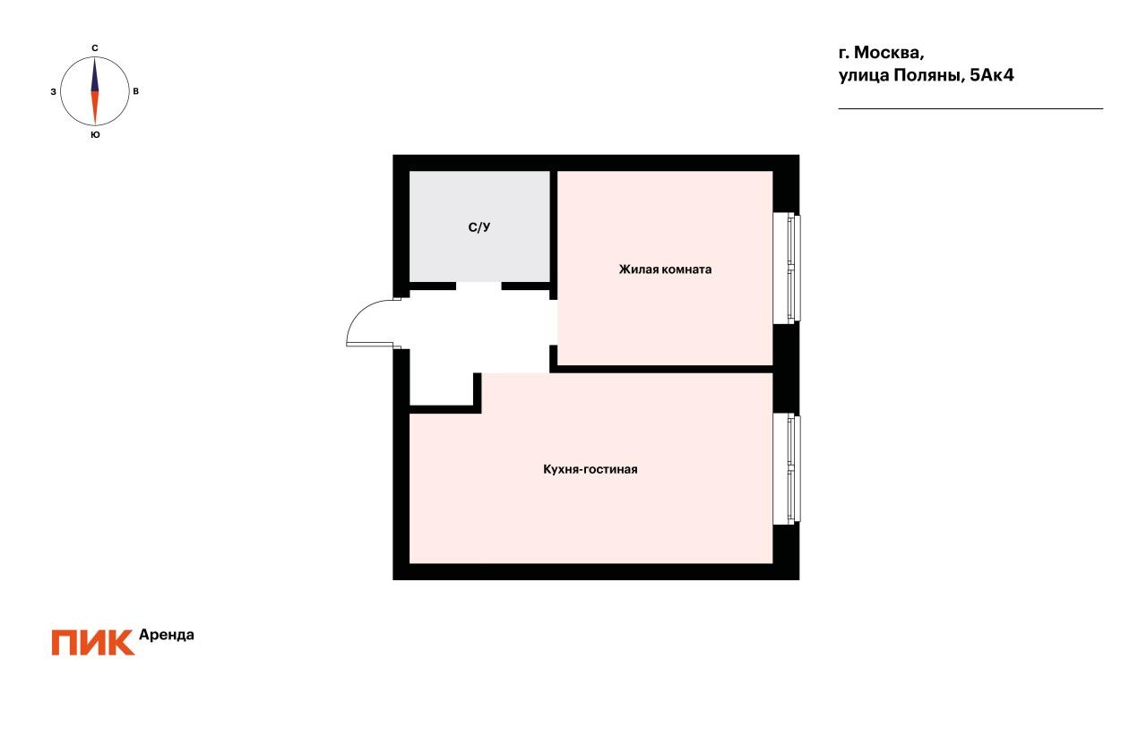 1-к. квартира, 40.4 м², 73 900 ₽/мес — фото № 18 1-к. квартира, 40.4 м², 73 900 ₽/мес — фото № 18