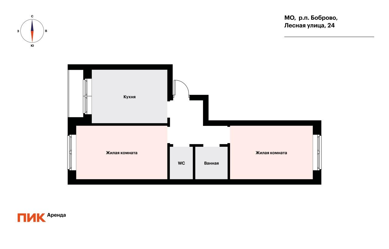 2-к. квартира, 51.9 м², 59 200 ₽/мес — фото № 24 2-к. квартира, 51.9 м², 59 200 ₽/мес — фото № 24