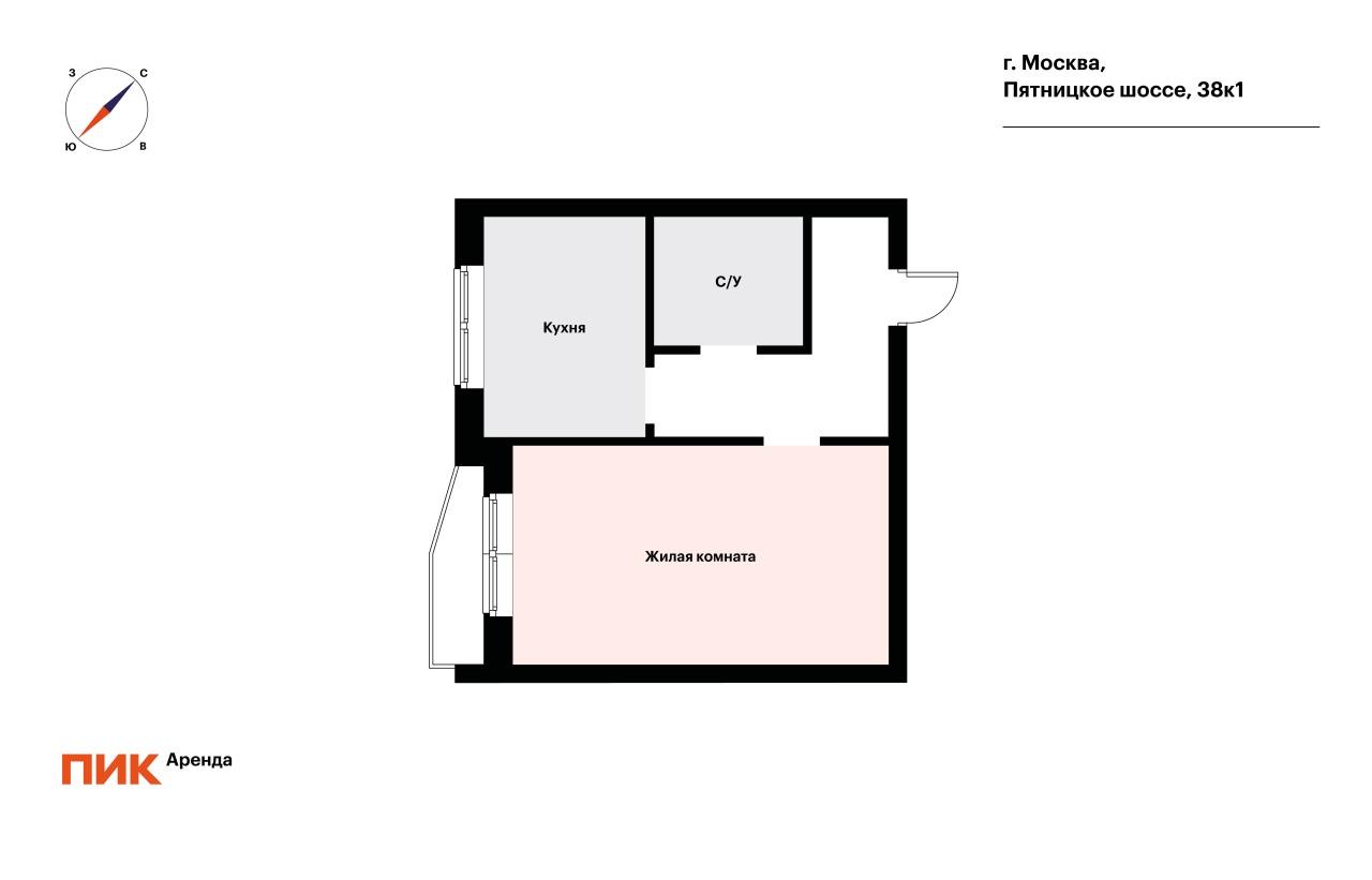 1-к. квартира, 38.2 м², 56 000 ₽/мес — фото № 13 1-к. квартира, 38.2 м², 56 000 ₽/мес — фото № 13